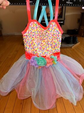 Girl’s Weissman dance costume one piece pastels size small